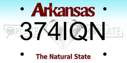 374IQN Arkansas License Plate