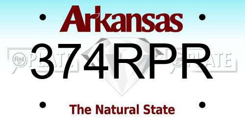 374RPR Arkansas License Plate