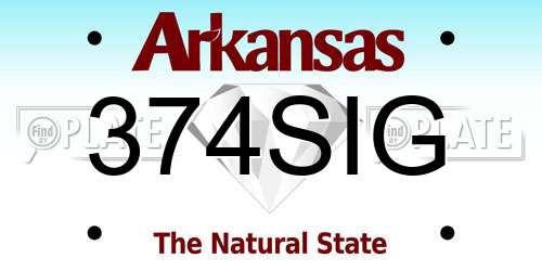 374SIG Arkansas License Plate