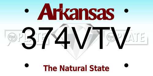 374VTV Arkansas License Plate