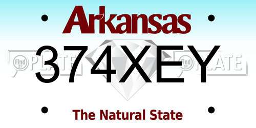 374XEY Arkansas License Plate