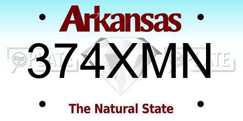 374XMN Arkansas License Plate