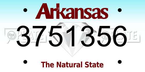 3751356 Arkansas License Plate