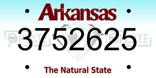 3752625 Arkansas License Plate