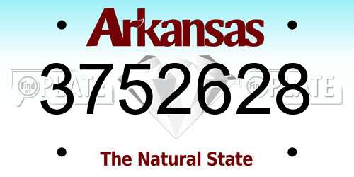 3752628 Arkansas License Plate