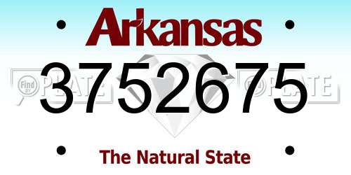 3752675 Arkansas License Plate