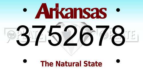 3752678 Arkansas License Plate