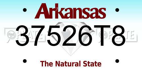 37526T8 Arkansas License Plate