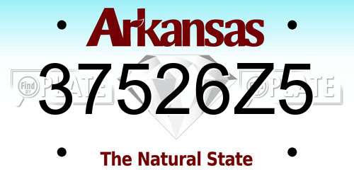 37526Z5 Arkansas License Plate