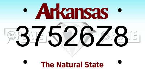 37526Z8 Arkansas License Plate