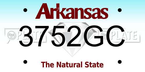 3752GC Arkansas License Plate
