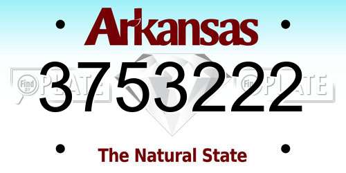 3753222 Arkansas License Plate