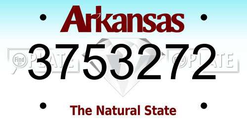 3753272 Arkansas License Plate
