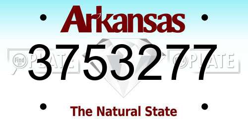 3753277 Arkansas License Plate
