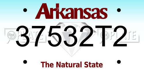37532T2 Arkansas License Plate