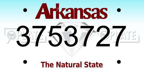 3753727 Arkansas License Plate