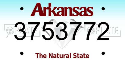 3753772 Arkansas License Plate
