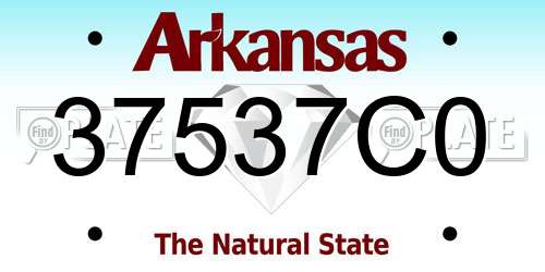 37537C0 Arkansas License Plate