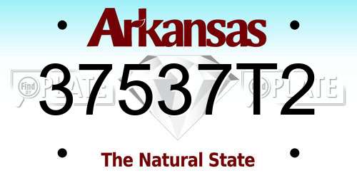 37537T2 Arkansas License Plate