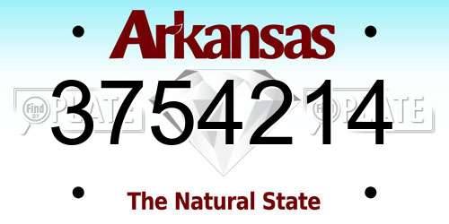3754214 Arkansas License Plate
