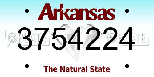 3754224 Arkansas License Plate