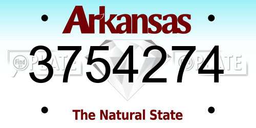 3754274 Arkansas License Plate
