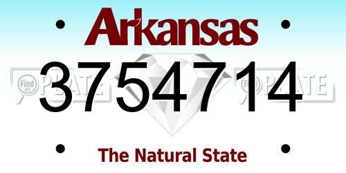 3754714 Arkansas License Plate