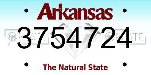 3754724 Arkansas License Plate