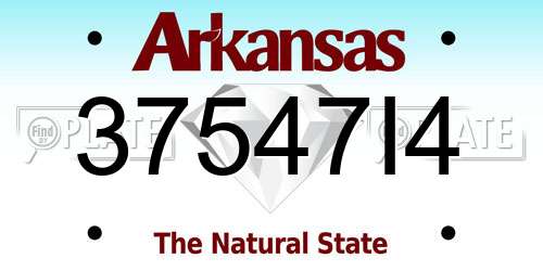 37547I4 Arkansas License Plate