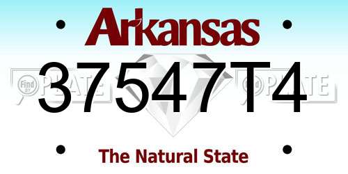 37547T4 Arkansas License Plate