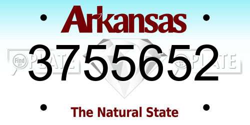 3755652 Arkansas License Plate