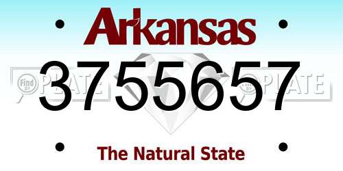 3755657 Arkansas License Plate