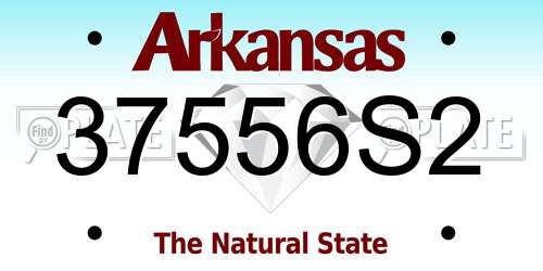 37556S2 Arkansas License Plate
