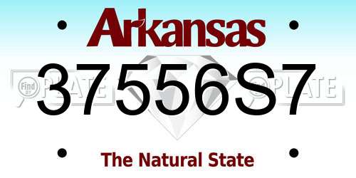 37556S7 Arkansas License Plate