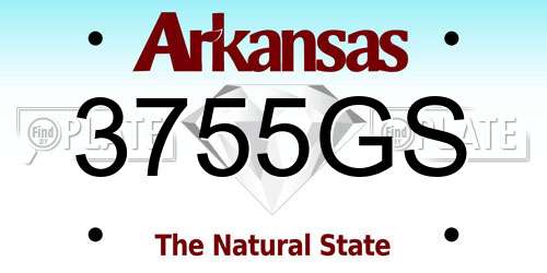 3755GS Arkansas License Plate