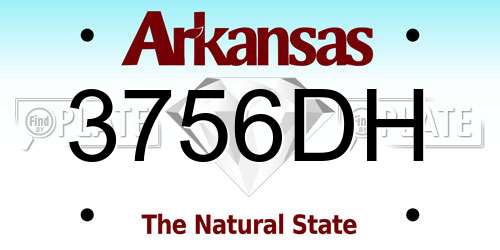 3756DH Arkansas License Plate