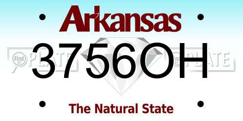 3756OH Arkansas License Plate