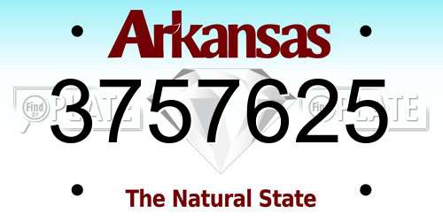 3757625 Arkansas License Plate