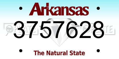 3757628 Arkansas License Plate