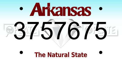 3757675 Arkansas License Plate