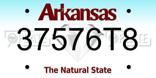 37576T8 Arkansas License Plate