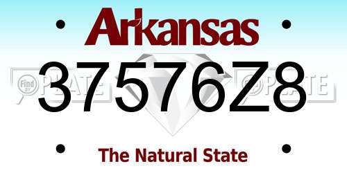 37576Z8 Arkansas License Plate