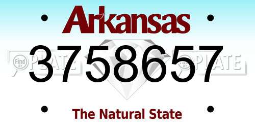 3758657 Arkansas License Plate