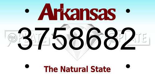 3758682 Arkansas License Plate