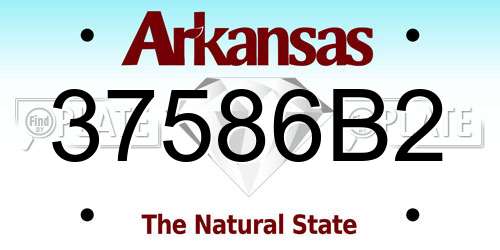 37586B2 Arkansas License Plate