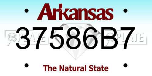 37586B7 Arkansas License Plate
