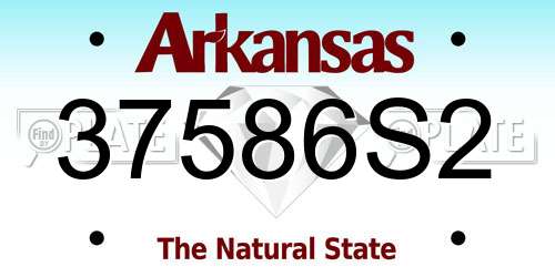 37586S2 Arkansas License Plate
