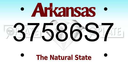 37586S7 Arkansas License Plate