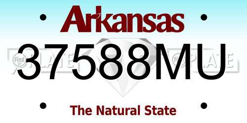 37588MU Arkansas License Plate