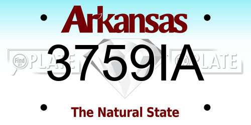 3759IA Arkansas License Plate
